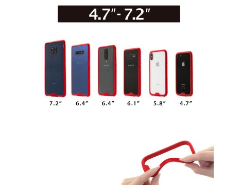 Uniwersalne etui silikonowe na każdy telefon - apgo bone PREMIUM - Universal phone case - Czerwone - 9
