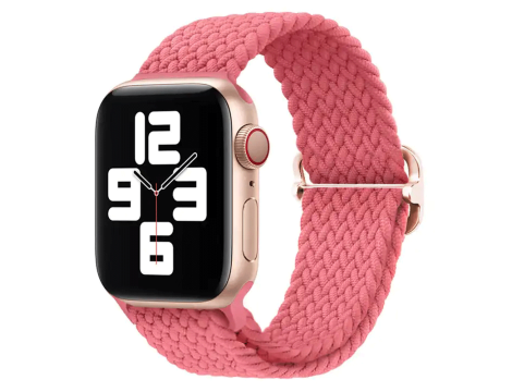 Pasek Opaska Bransoleta Plecionka Różowy do Apple Watch 3 4 5 6 7 8 9 SE 38/40/41mm