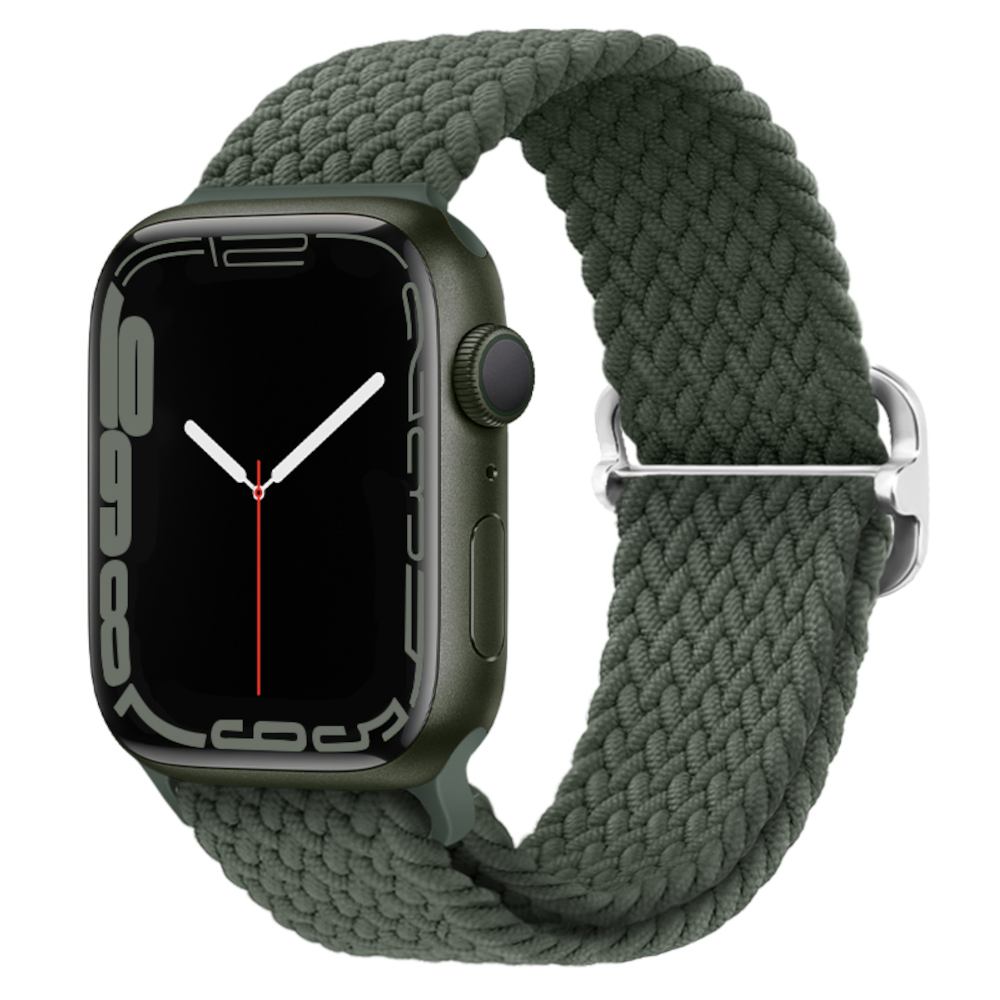 Pasek Opaska Bransoleta Plecionka Khaki do Apple Watch 3 4 5 6 7 8 9 SE 38/40/41mm - zdjęcie 1