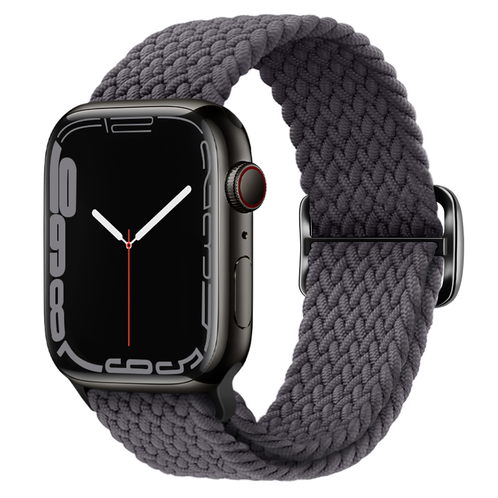 Pasek Opaska Bransoleta Plecionka Szary do Apple Watch 3 4 5 6 7 8 9 SE 38/40/41mm - zdjęcie 1