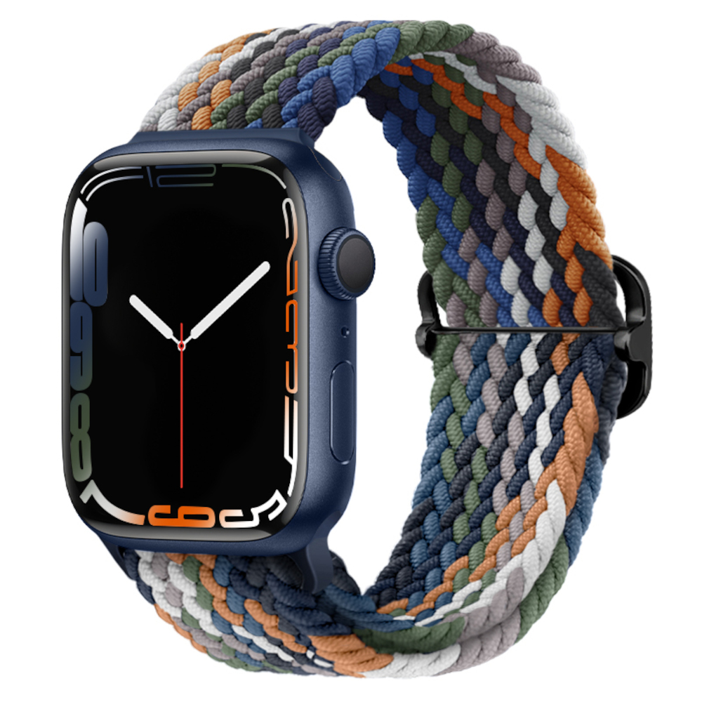 Pasek Opaska Bransoleta Plecionka Denim Szary do Apple Watch 3 4 5 6 7 8 9 SE 38/40/41mm - zdjęcie 1