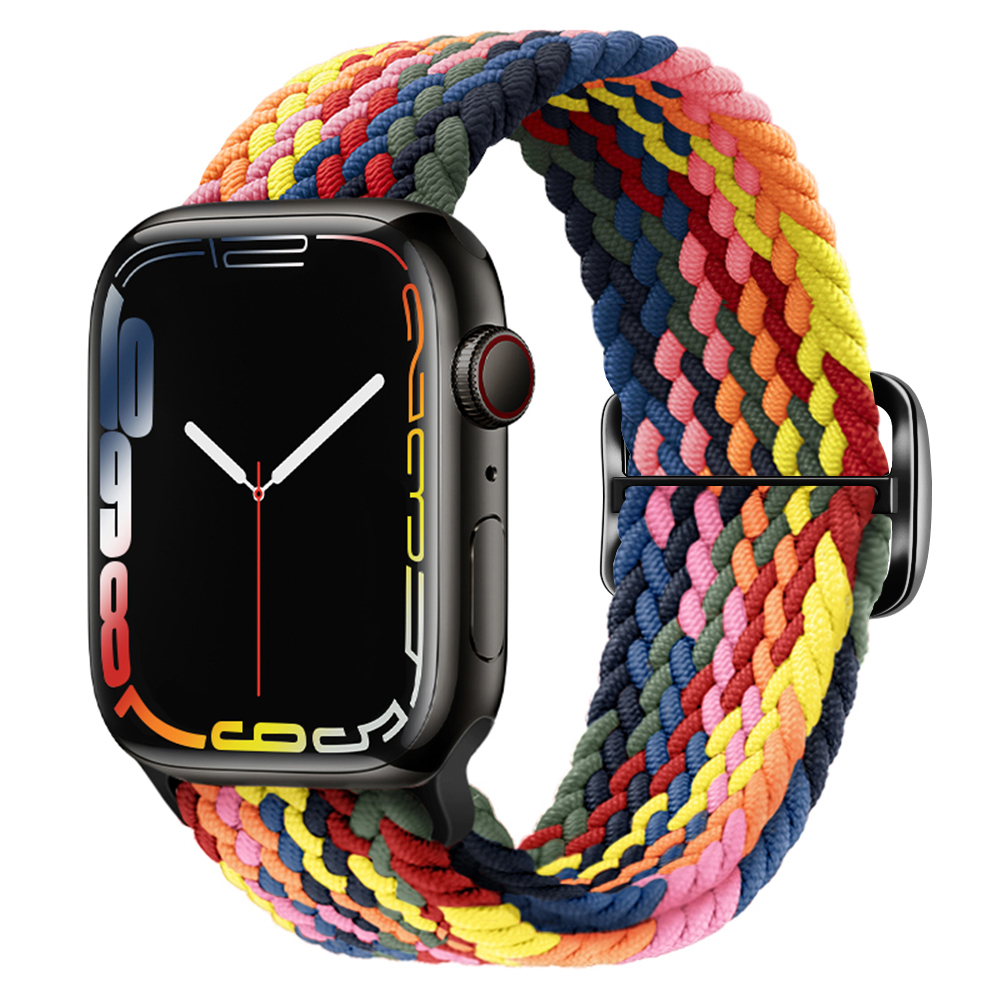 Pasek Opaska Bransoleta Plecionka Wielokolorowy do Apple Watch 3 4 5 6 7 8 9 SE 38/40/41mm - zdjęcie 1