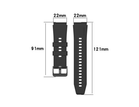 Pasek Opaska Bransoleta Silikon Czarny Klamra uniwersalna 22mm - 2