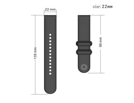 Pasek Opaska Bransoleta Silikon Czarny Ring uniwersalna 22mm - 4