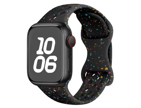 Pasek Opaska Bransoletka Silikon Plamki Czarny Kolor do Apple Watch 3 4 5 6 7 8 9 SE 38/40/41mm