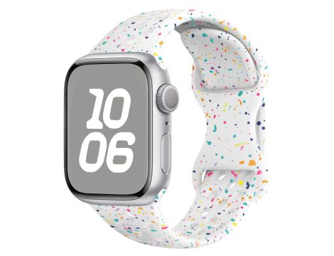 Pasek Opaska Bransoletka Silikon Plamki Biały Kolor do Apple Watch 3 4 5 6 7 8 9 SE 38/40/41mm