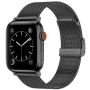 Pasek Opaska Bransoleta Mesh Metalowa z klamrą Czarny do Apple Watch 3 4 5 6 7 8 9 SE 42/44/45mm - 2