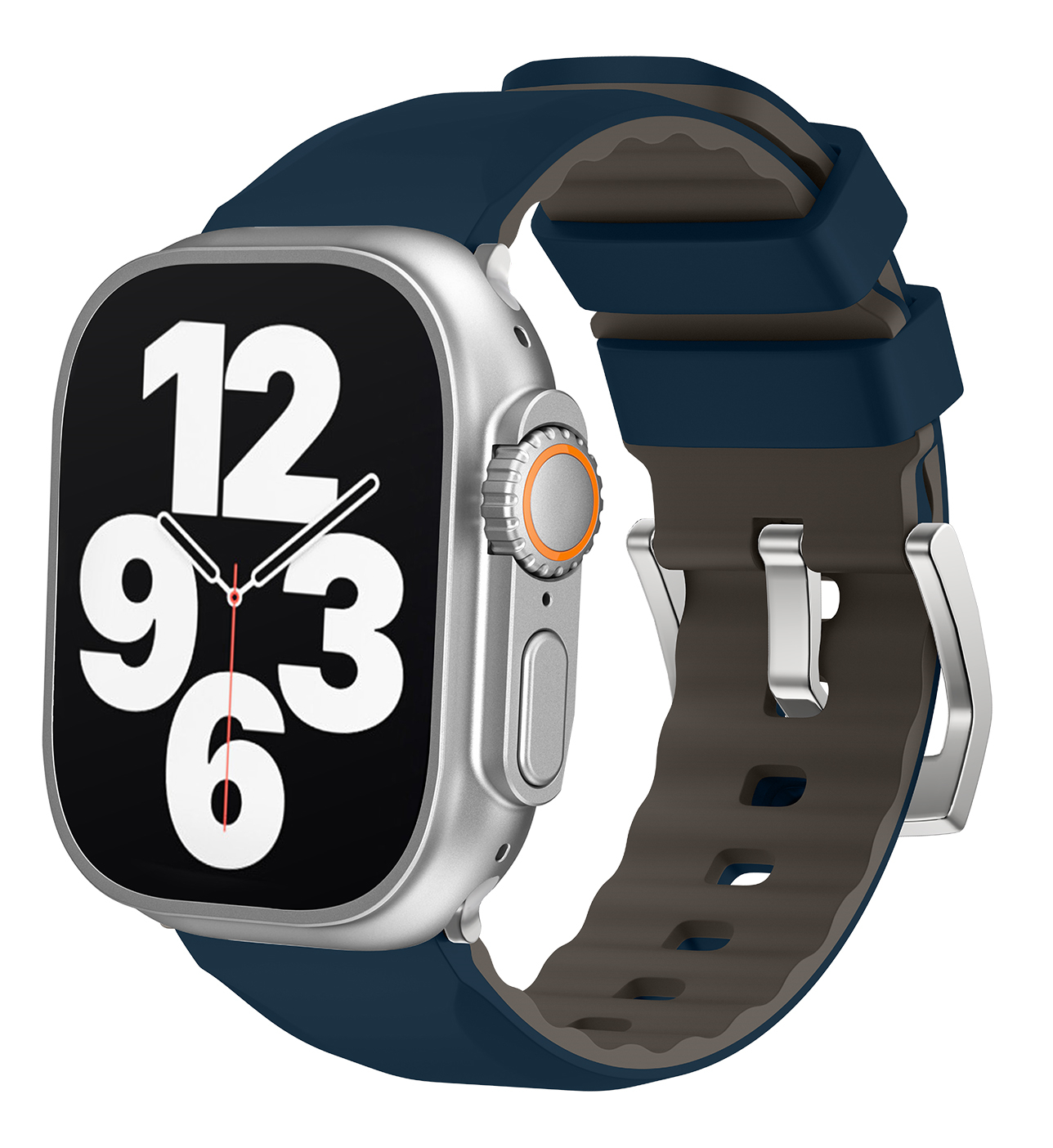 Pasek Opaska Bransoleta Silikon Niebiesko-szary Klamra do Apple Watch 3 4 5 6 7 8 9 SE 42/44/45mm - zdjęcie 21