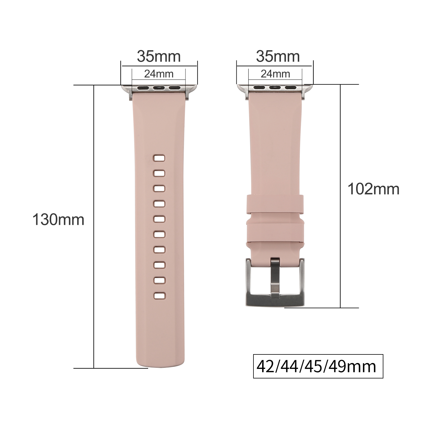 Pasek Opaska Bransoleta Silikon Niebiesko-szary Klamra do Apple Watch 3 4 5 6 7 8 9 SE 42/44/45mm - zdjęcie 22